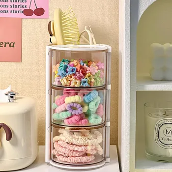 Organizzatore di accessori per capelli Scatola portaoggetti in acrilico Organizzatore trasparente per cravatte per capelli per fascia Porta pennelli per trucco Organizzatore di gioielli da scrivania