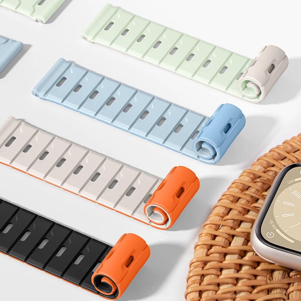 Magnetic Silicone Sport Wristband, 20mm/22mm