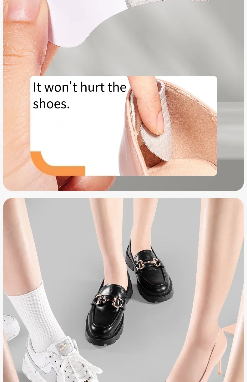 2 Stücke/4 Stücke Silikonkleber Rutschfeste Schuhpolster Schuhe Rücken Fersenaufkleber Fersenschutz Größe anpassen Schmerzlinderung Fußpflegeeinsätze – Detail 8