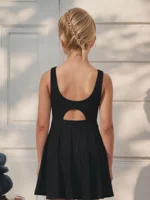 Robe de sport sans manches pour filles, dos creux, avec short intégré et poches, pour le tennis, le cyclisme, les activités de plein air, séchage rapide pour enfants 2