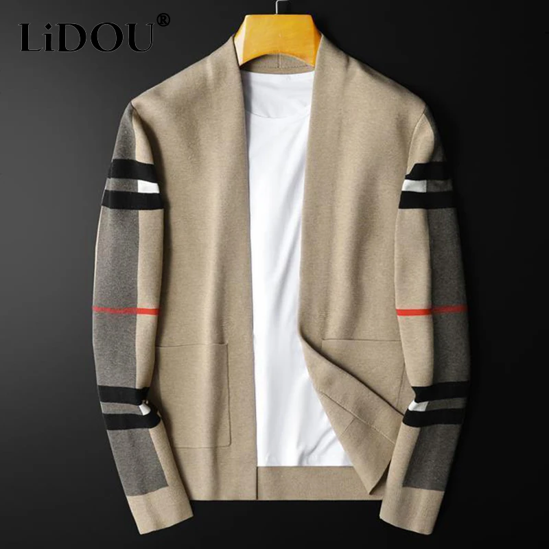 

Autumn Winter Luxury Fashion Casual Korean Sweaters Man Long Sleeve Loose Streetwear Clothes Male Oversized Vintage Cardigan