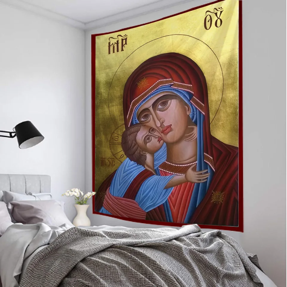 Arazzo Parete Colomba Dello Spirito Santo In Poliestere – 70x100 Cm, Con Accessori Per Appendere, Per Camera Letto E Soggiorno