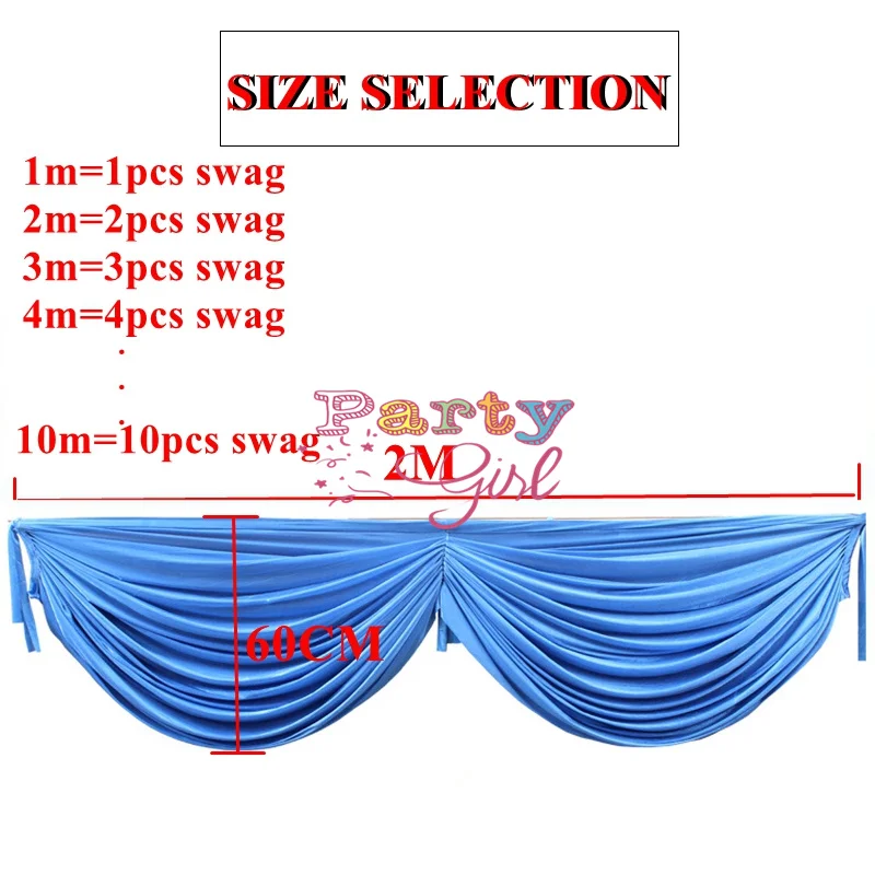 Price Ice Silk Table Swag Valance Drape For Table Skirt Cloth Party Event Decoration