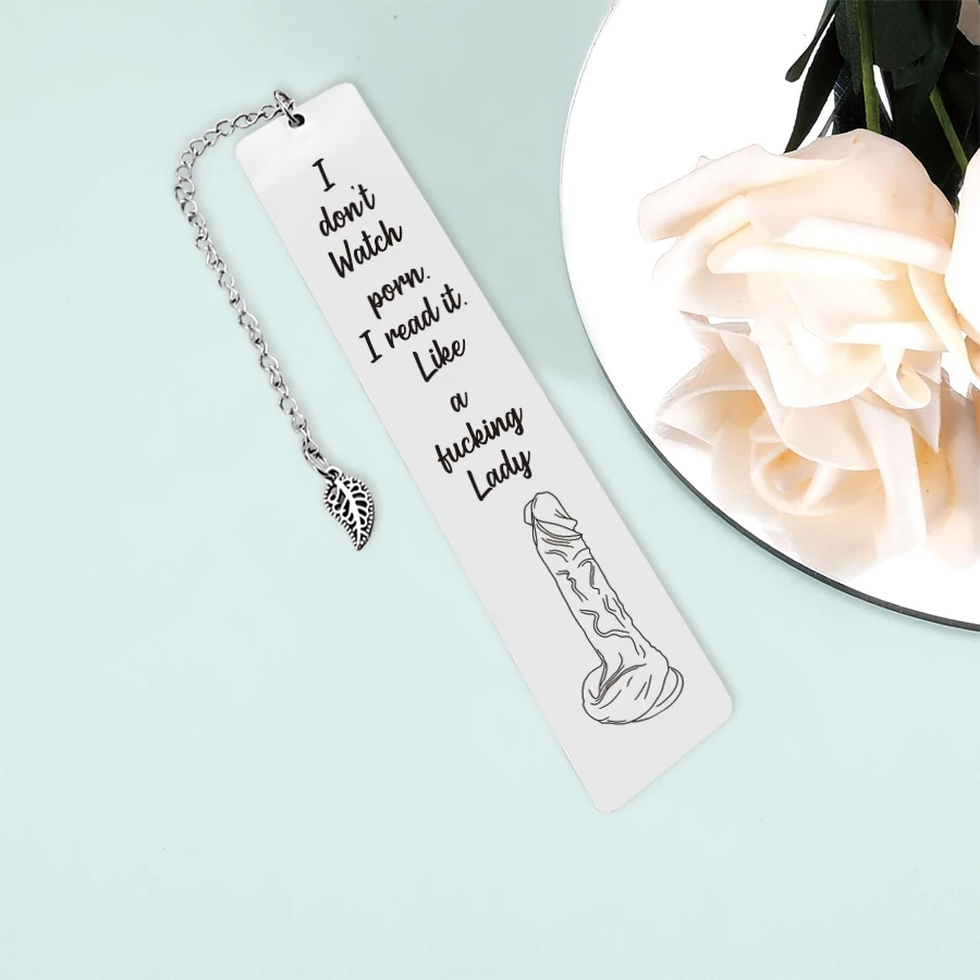 Metal Bookmark 1 Pc Stainless Steel Funny Bookmark Gift Engraved Leaf Pendant