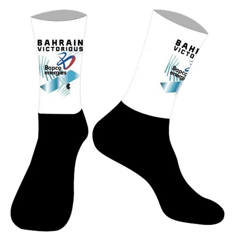 ONE PAIR 2026 BAHRAIN Victorious TEAM Antislip Bike Bicycle Racing LASER CUT Cycling Socks With Gloves_voghion.com