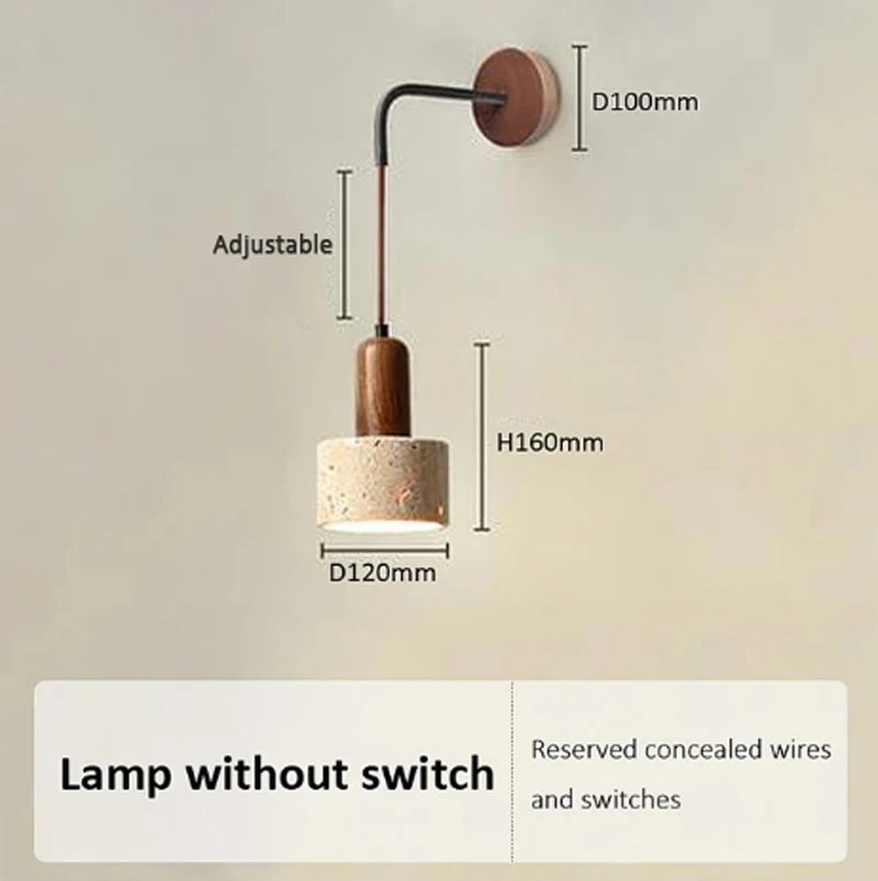 Natural Yellow Marble Led Wall Lamp Japanese Wabi Sabi Home Stay Bedside Decorative Lamp Warm Color Study Restaurant Light