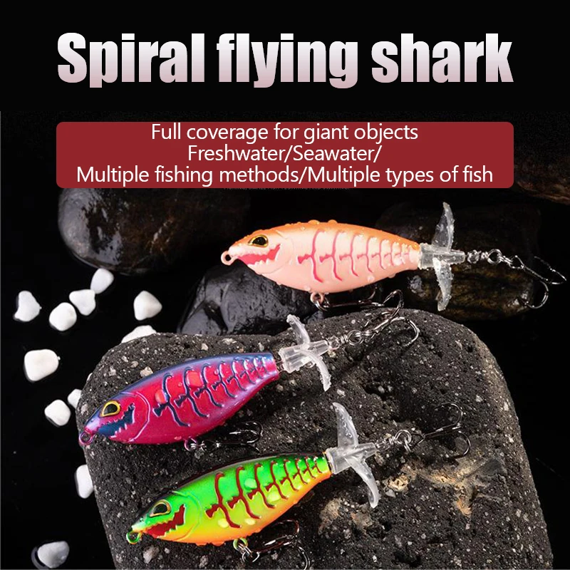 

Luya Tractor Spiral Flying Shark 9cm/6.5cm/12.3g/6.5g Luya Bait Hard Bait Soft Bait Bionic Bait Fake Bait Luya