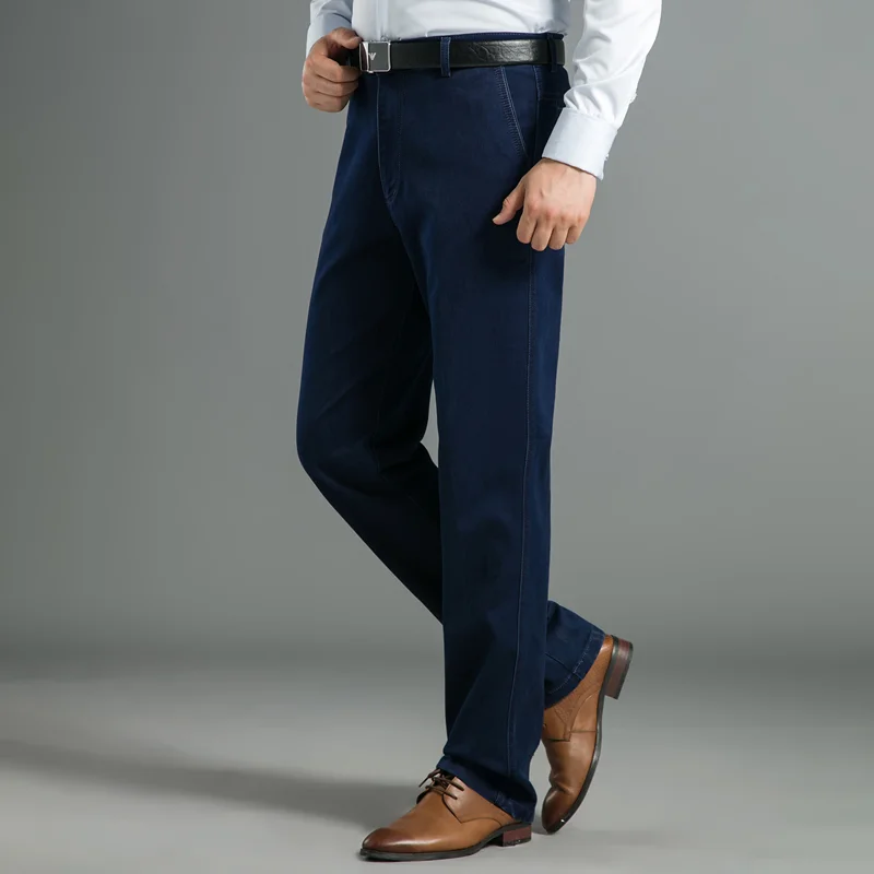 Streetwear Men Fashion Loose Straight Jeans Spring Autumn Big Size Vintage Blue Wide Pants Business Casual Male Denim Trousers