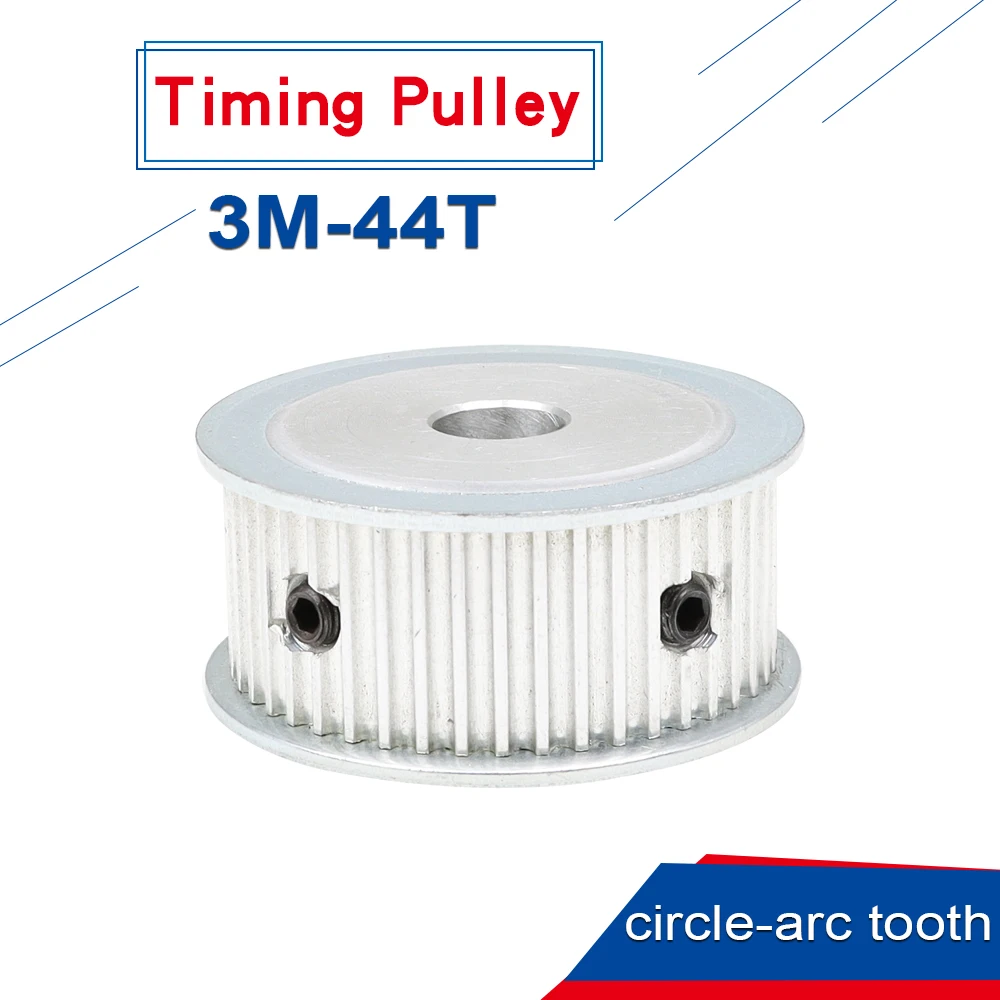 

Alloy Pulley 3M-44T AF Shape Circle-arc Tooth Bore 6/8/10/12/14/15/16/17/19/20 mm Pulley Wheel For 3M Rubber Belt Width 10/15mm