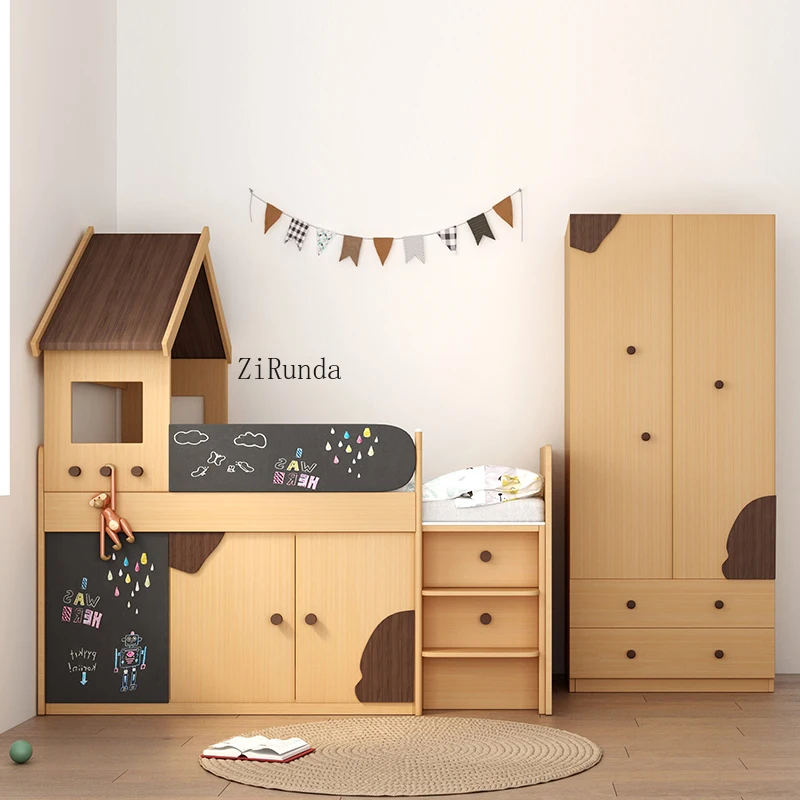 1Nordic modern wardrobe children's wardrobe small apartment children's room storage