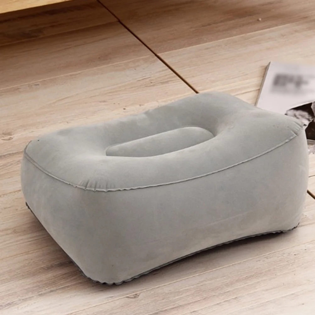 

Favomoto Flocked Inflatable Travel Pillow Feet Rest Pillow Pvc Flocking Foot Stool Relax Cushion Foot Rest Mat Camping Pillow