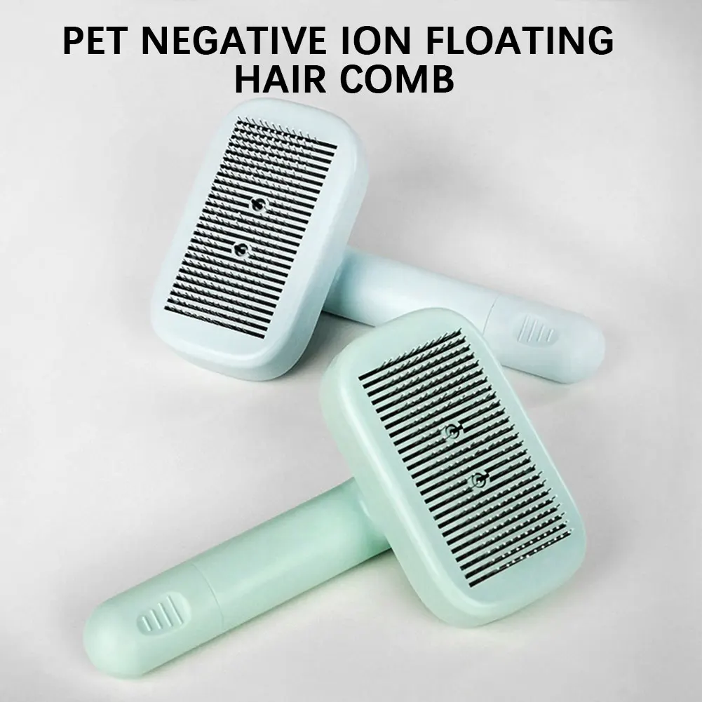Self-cleaning deshedder brush in use