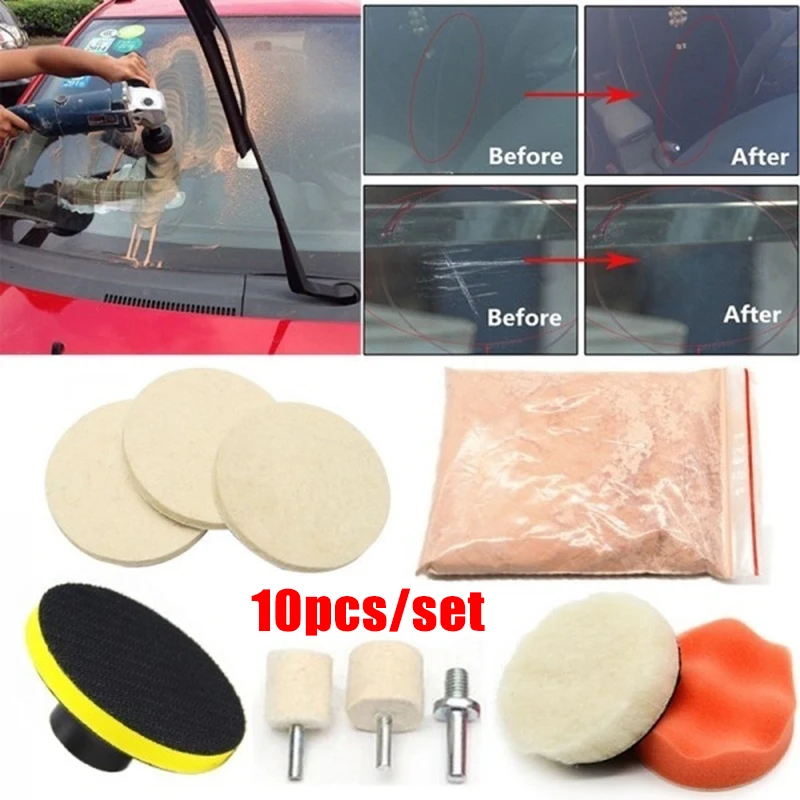 8/10pcs Car Glass Polishing Tool Windshield Scratch Repair Kit Car Body Polishing Disc AliExpress
