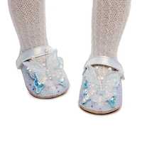 Shiny 3D Butterfly Princess Dress Shoes for Baby Girl Glitters Flats Non-Slip Crib Shoes Walking Shoes for Toddlers Infants 2