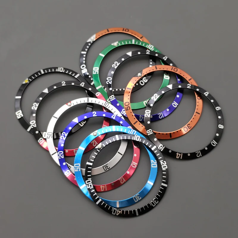 Aluminium Curved Retro Watch Bezel Insert - 36.5mm Watch Accessory Case Ring
