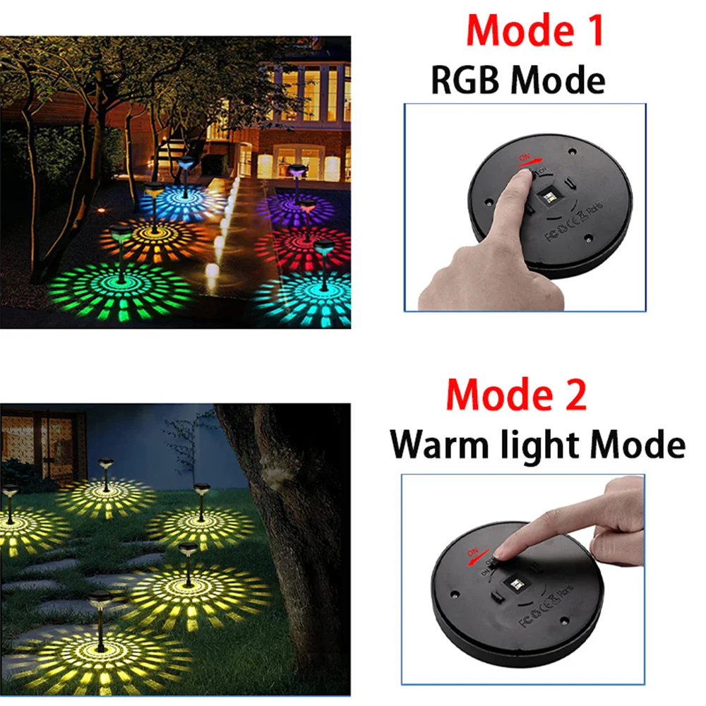 Bright Solar Pathway Lights Color Changing/Warm White LED Solar Outdoor Waterproof Garden Lights for Walkway Yard Lawn Landscape best solar light for home