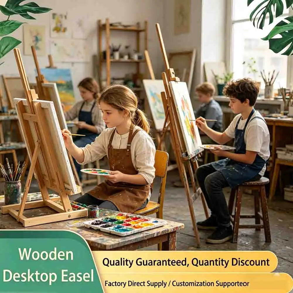 Wooden Easel Pine Art Supplies Adjustable Adjustable Tabletop Painting Easel Foldable Canvas Stand Studio Art Painting Holder 1