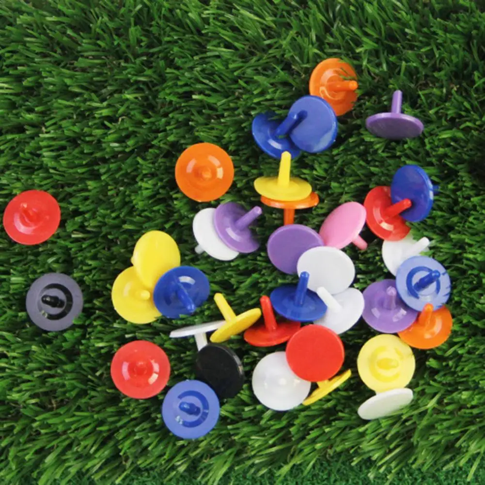 50 Pcs Golf Ball Marker Bulk Ball Position Markers Multicolor Flat Round Position Markers Thumb Structure Golf Marker