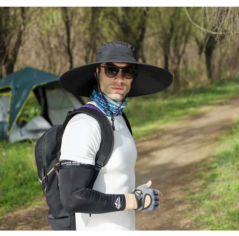 Outdoor-Visierhut für Herren, großer Kopf für Fischerkappen, Tarnung, Camping, Angeln, männlich, Übergröße, 60–65 cm – Detail 17