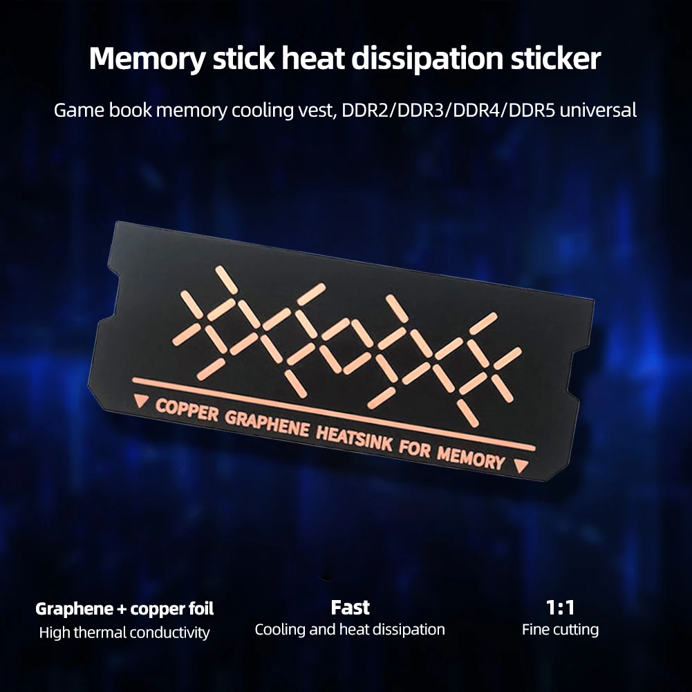 맞춤형 RAM 히트 싱크 듀얼 레이어 그래핀 메모리 카드 라디에이터, 범용 DDR5 DDR4 DDR3 DDR2 노트북 PC SSD 쿨러 열 패드