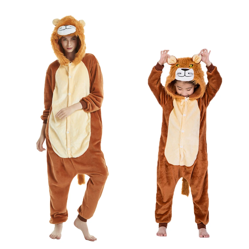 Kigurumi Pajamas for Women Kids Winter Halloween Clothing Adult Children's Pijamas Boys Animal Jumpsuit Winter Girls Onesies