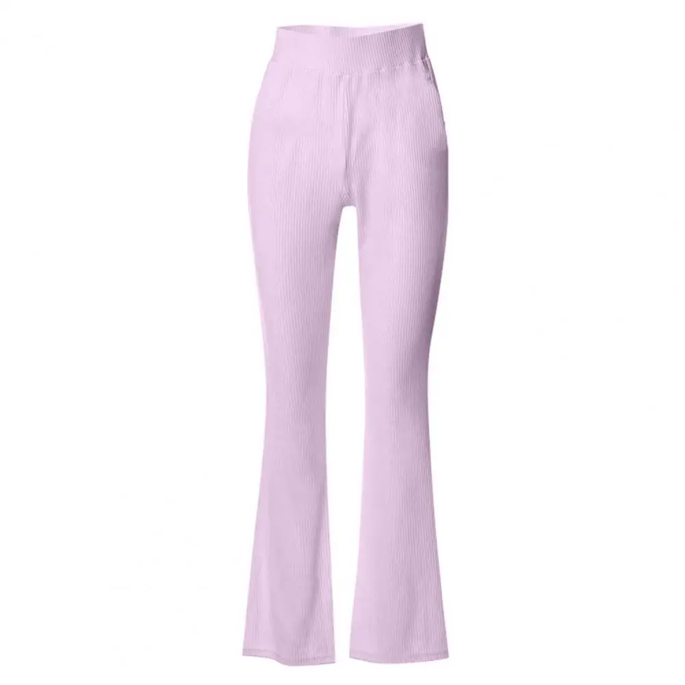 

Women Trousers High Elastic Waist Women's Yoga Pants with Flared Hem Soft Warm Fabric for Fall Winter Sports Activities Solid