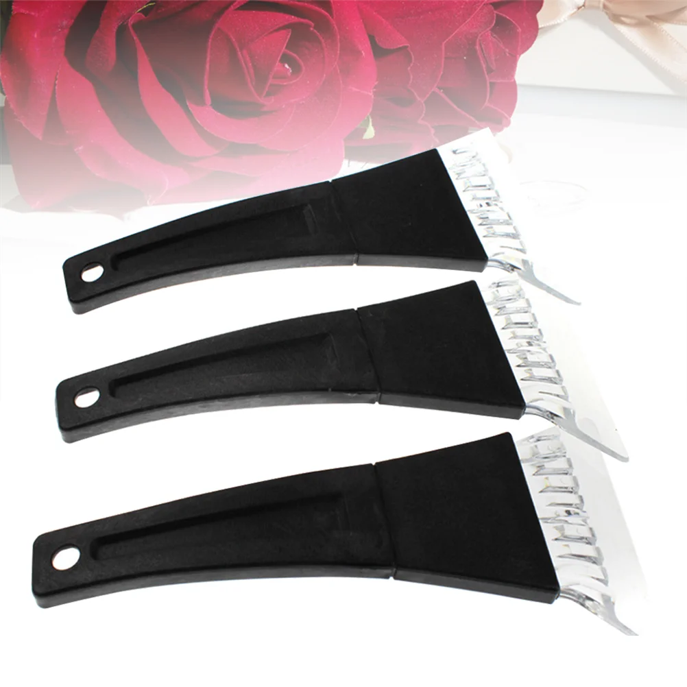 

3pcs Car Snow Scraper Easy to Hold Ice Snow Remover for Car Window(Black)