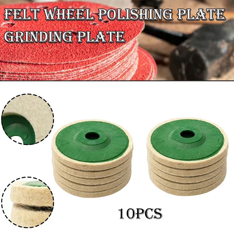 

New 10pcs 4 Inch White Wool Buffing Polishing Angle Grinder Wheel Felt Pad Buffer Disc Suitable Polishing Machine Angle Grinder