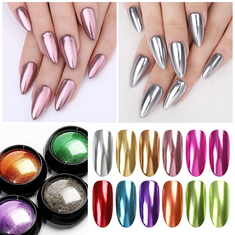 16/23 Colors Metallic Chrome Nail Powder Set Y2K Magic Mirror Decor Rubbing  Glitter Pigment Flakes Manicure Accessories LAMCB