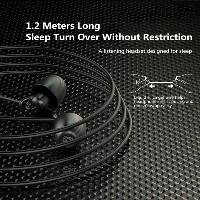 3.5mm Noise-cancelling Sleep Headphones With Mic HiFi Soft Silicone Soundproof Sleep On The Side Without Pressure Plug For Phone