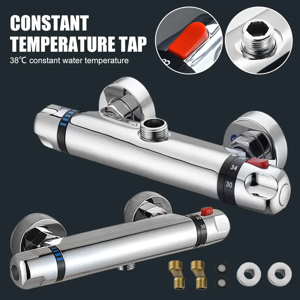 

Shower Temperature Mount Thermostatic Water Constant Hot Valves Mixer Shower 38℃ Control Faucet Wall Valve Cold Mixing Bathroom