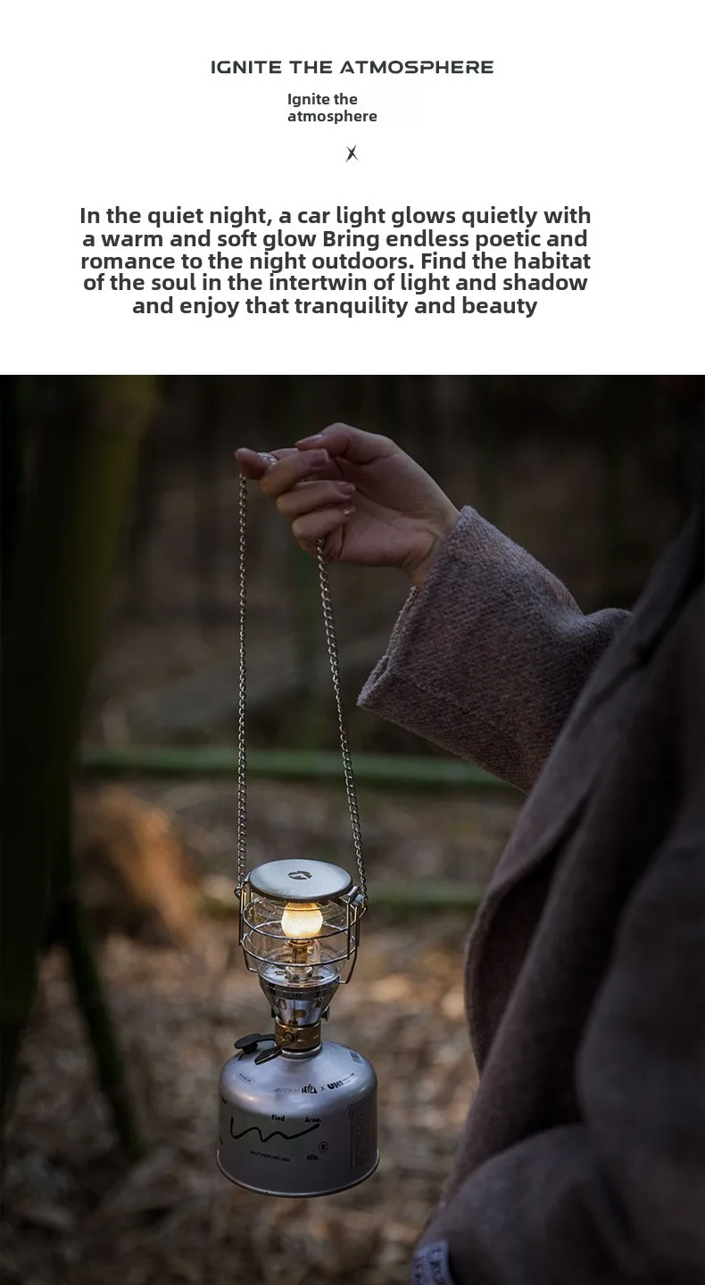 Camingmoon Tragbare Glasabdeckung Outdoor Camping Laterne Zeltlampe Outdoor Licht Gaslampe – Detail 3