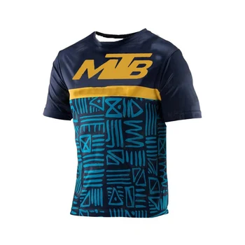 Men Short Sleeve T Shirt Motocross Offroad Motorcycle Mountain Bike Enduro Dirt Bike Cycling Top Lightweight Summer Training Tee 1