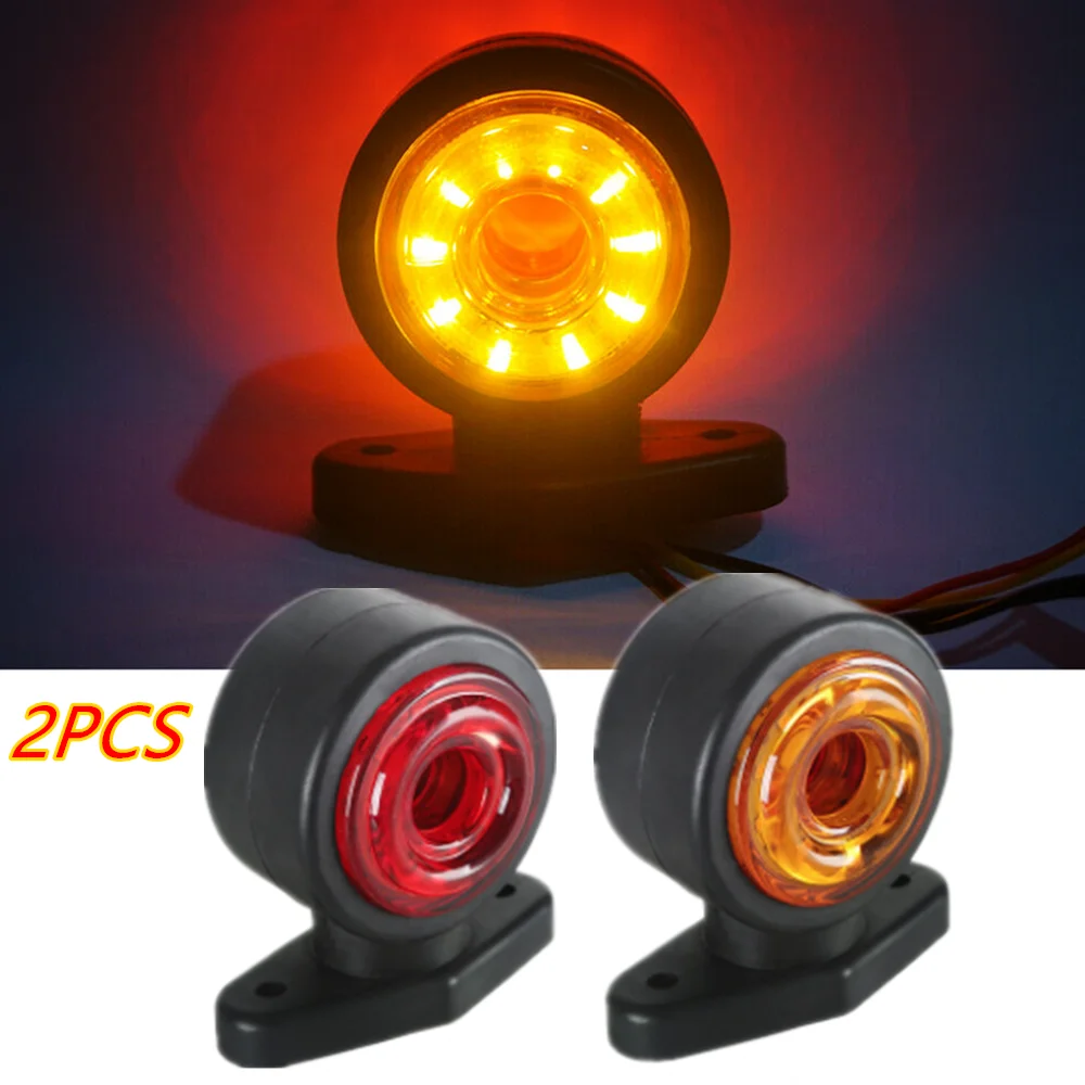 Universal 12 24v Warning Tail Light Side Marker Indicators Light Truck Lorry Bus Dual Face Turn Signal Outline Lamp 2PCS