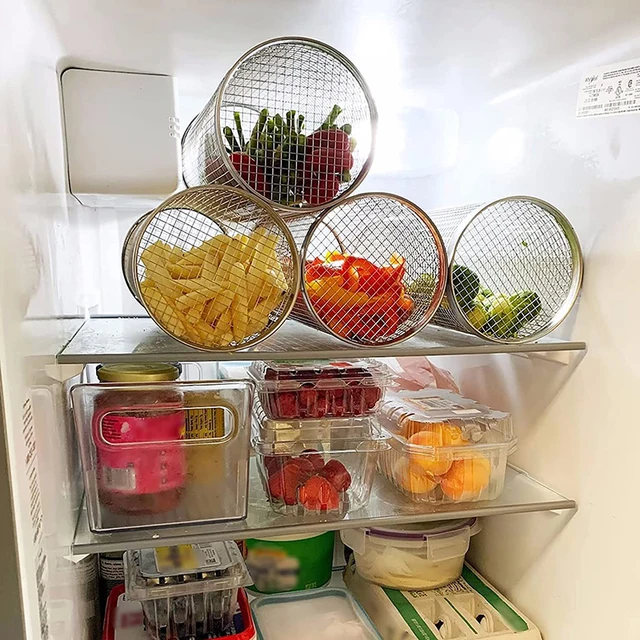 Barbecue Kosár Kerek Gördülő Rozsdamentes Acél Grillező Kosarak Kültéri Bbq Mesh Zöldségfélék Ketrec Piknik Kiegészítők - Image 5