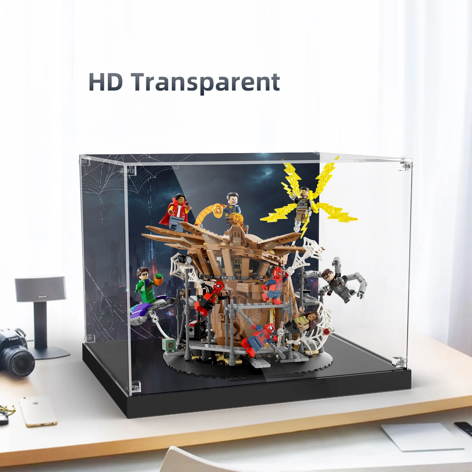Vetrina In Acrilico Spesso 3Mm Per Lego 76261 Final Battle Building Block Antipolvere Tipo Di Dado In Cristallo Trasparente