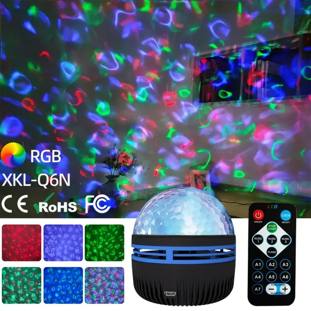 Projecteur étoilé avec télécommande, projection polaire, veilleuse pour chambre à coucher, décoration d'intérieur, fête de Noël, Chang, 7 couleurs 3