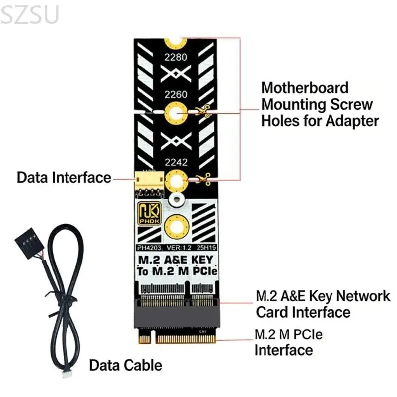 유연한 장치 확장 및 안정적인 무선 연결을 가능하게 하는 WiFi 카드용 SZSU 열 효율적인 M.2-NVME 변환기