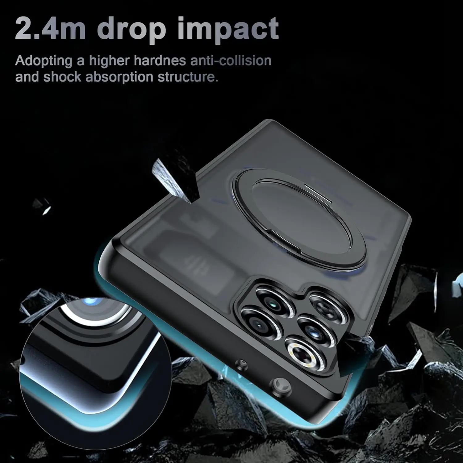360° Rotating Kickstand Hard Magnetic Wireless Charging Case