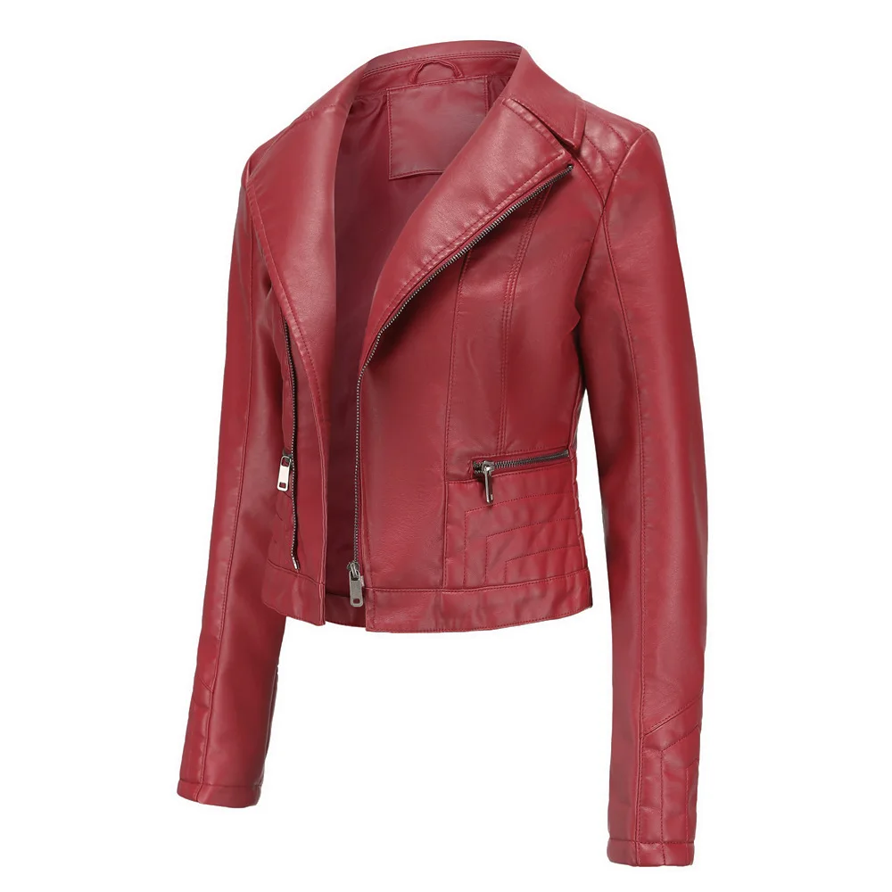 Jaqueta de Bicicleta Zíper da Motocicleta do Plutônio Jaqueta de Couro Outono Novo Curto Macio Faux Couro Jaqueta Feminina Moda Senhoras Básico Rua Cabolsa 27 Computers & Electronics