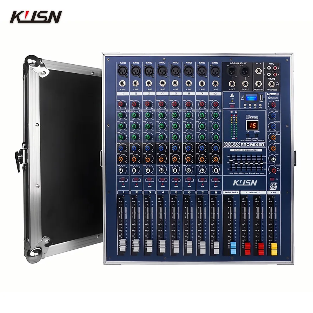 8 Channel Amplifier Mixer 16 DSP Digital Professional Powered Audio Mixing Console Soundcraft Sound Mixer with Bluetooth USB