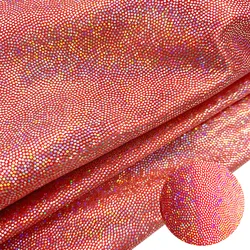 Holographic Glitter Iridescent Polyester Fabric for Fashion and Decor - 150cm Wide (Iridescent Red)