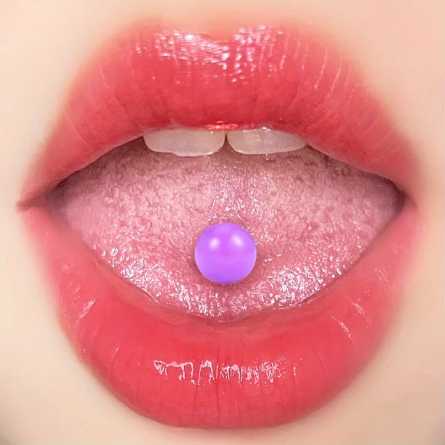 14pcs Luminous Ball Tongue Nail Ring Set Body Piercing Jewelry Stainless Steel Rod Acrylic Rod For Women and Men 5
