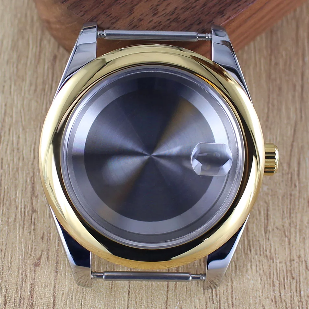 Fashion Round Edge Watch Case with Sapphire Glass - Waterproof, 36mm/39mm, 28.5mm Dial Compatibility