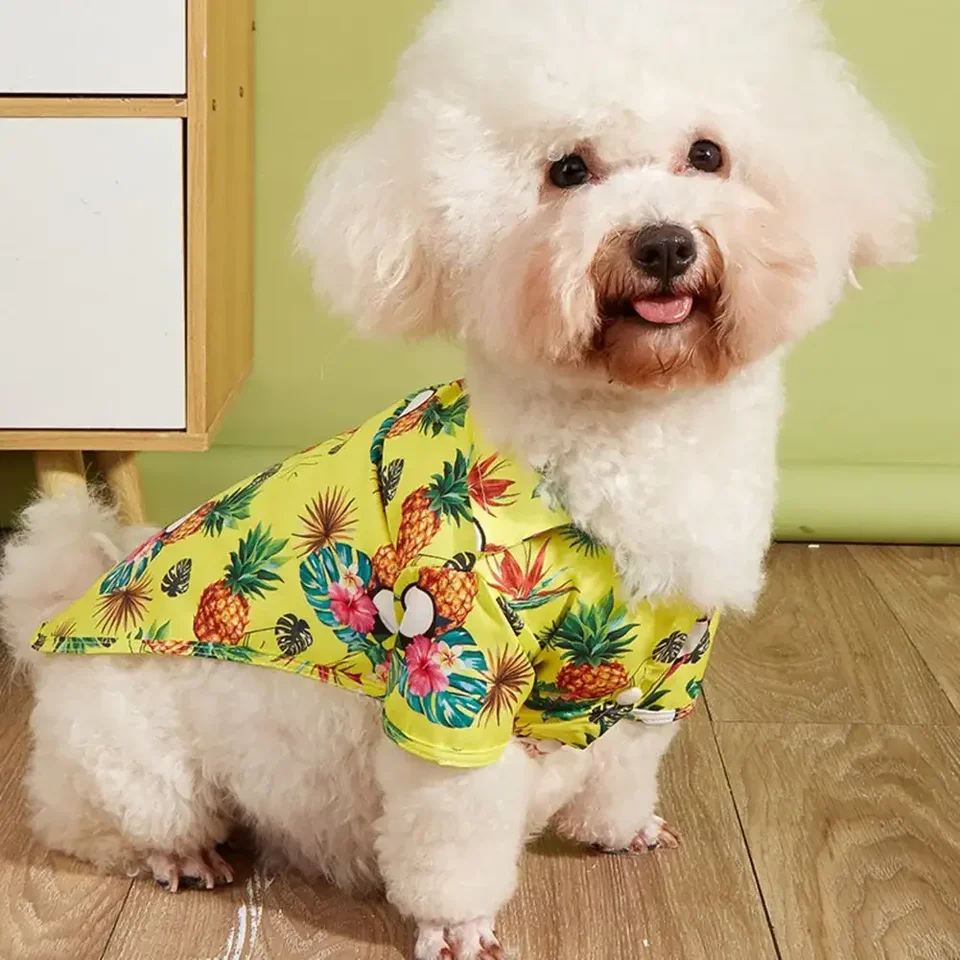 Impoosy Hawaiian Dog T Shirts Pet Summer Clothes Cat