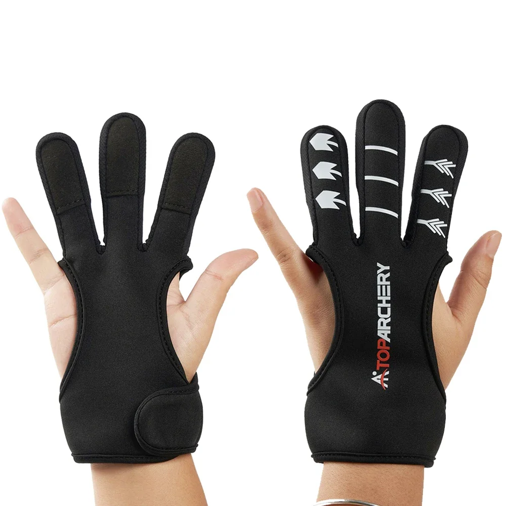 

Archery Guard Finger Non-Slip Breathable 3 Finger Finger Protector for Right Hand Bow Arrow Shooting Black/Brown