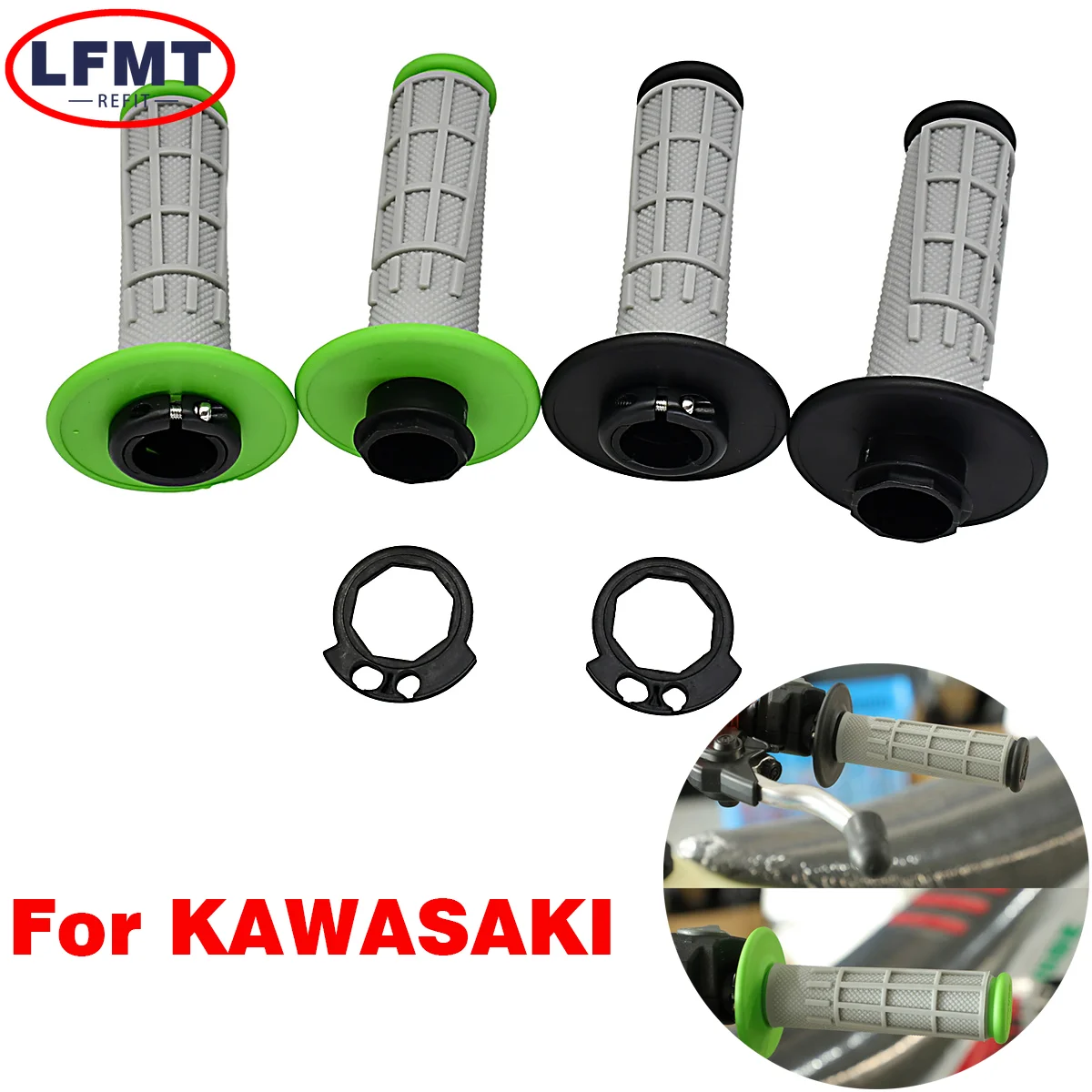 

Motorcycle Handlebar Lock-on Grips Throttle Tube For KAWASAKI KX250F KX450F KLX125 KLX450R KLX150S 1993-2021 Dirt bike