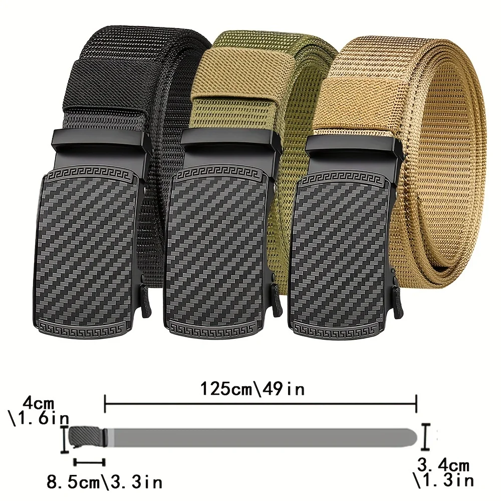 Toothless zinc alloy automatic buckle imitation nylon belt for men's outdoor casual and versatile breathable belt
