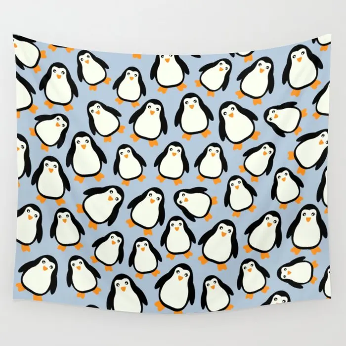 

Penguin Power Tapestry Wall Hanging Hippie Tapestries Rugs Home Living Room Dorm Decoration Tablecloths Blanket