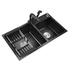 304 Stainless Steel Double Bowl Kitchen Bar Sink Drop In Topmount Vegetable Wash Basin For Home Fixture Drain Strainer Set Sink 5